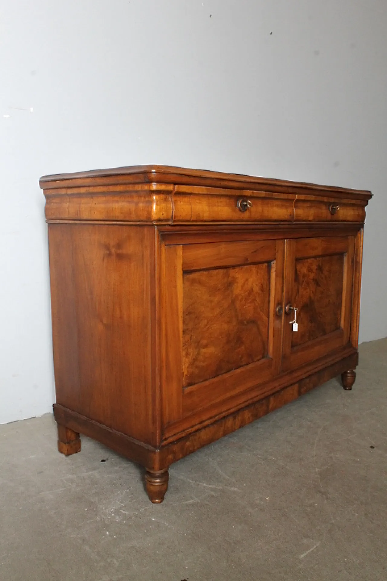 Sideboard Charles X in solid walnut Bologna, early 19th century 16