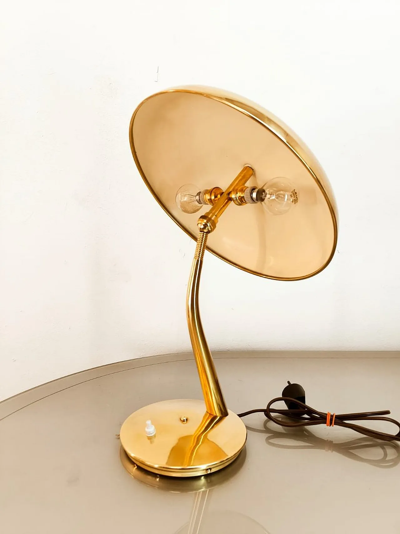 Brass lamp by Lumen Milano, 1950s 3