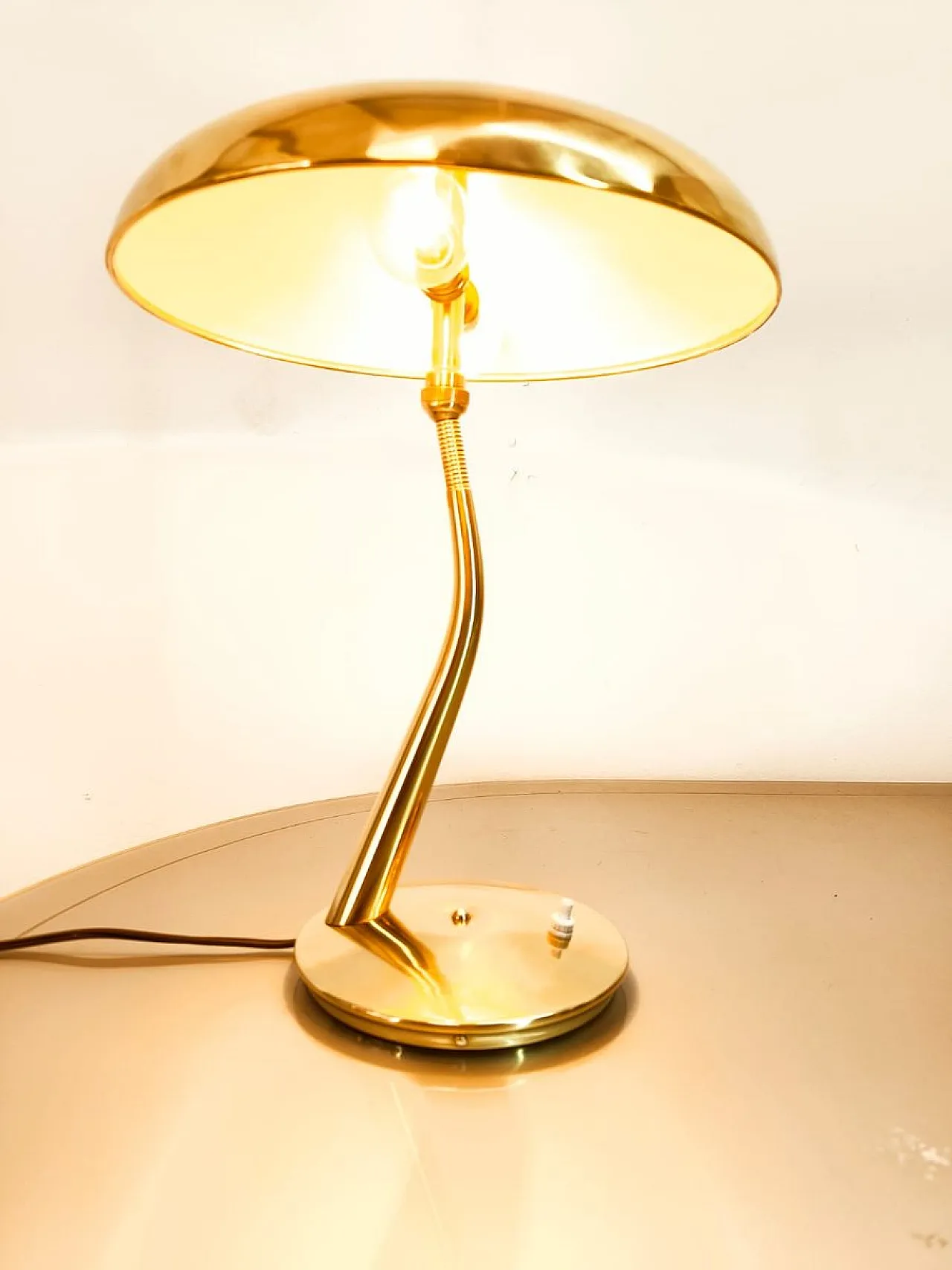 Brass lamp by Lumen Milano, 1950s 5