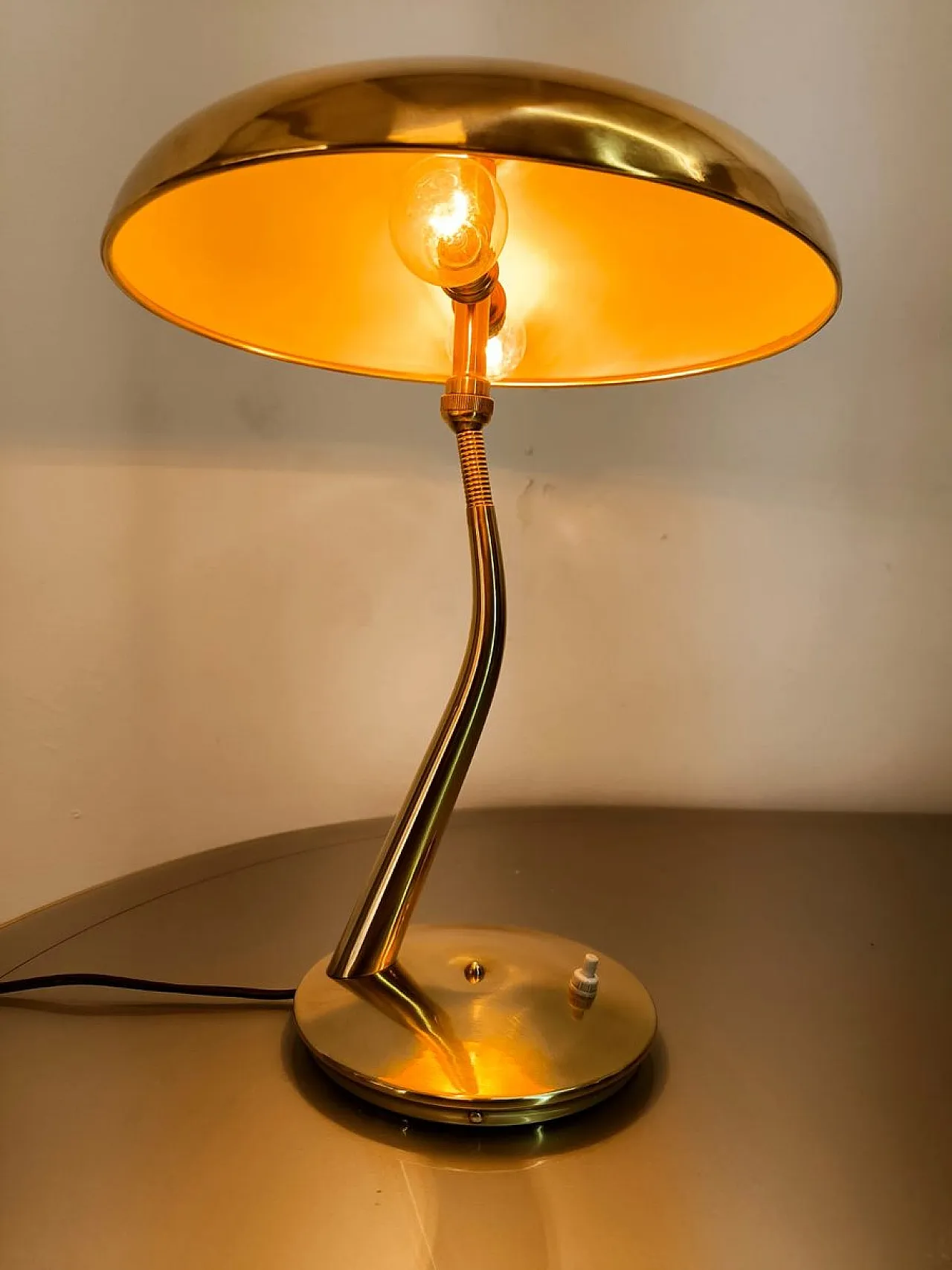 Brass lamp by Lumen Milano, 1950s 6