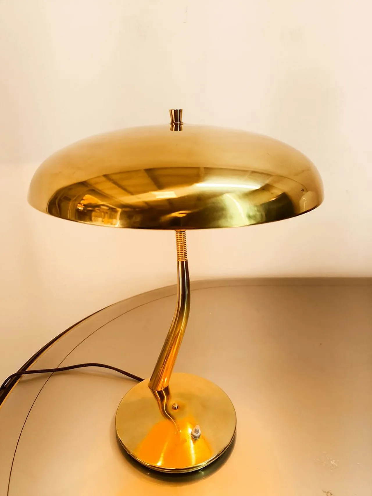 Brass lamp by Lumen Milano, 1950s 9