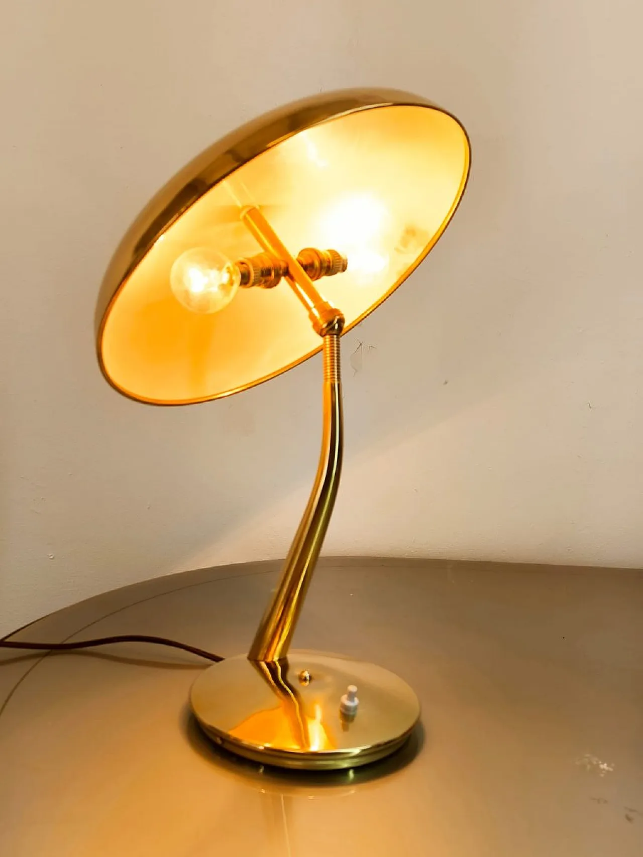 Brass lamp by Lumen Milano, 1950s 12