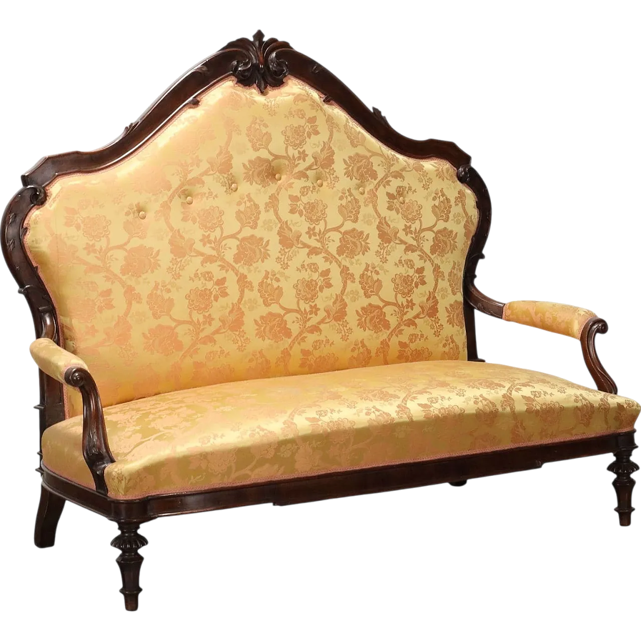 Umbertino walnut sofa, late 19th century 10