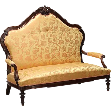 Umbertino walnut sofa, late 19th century