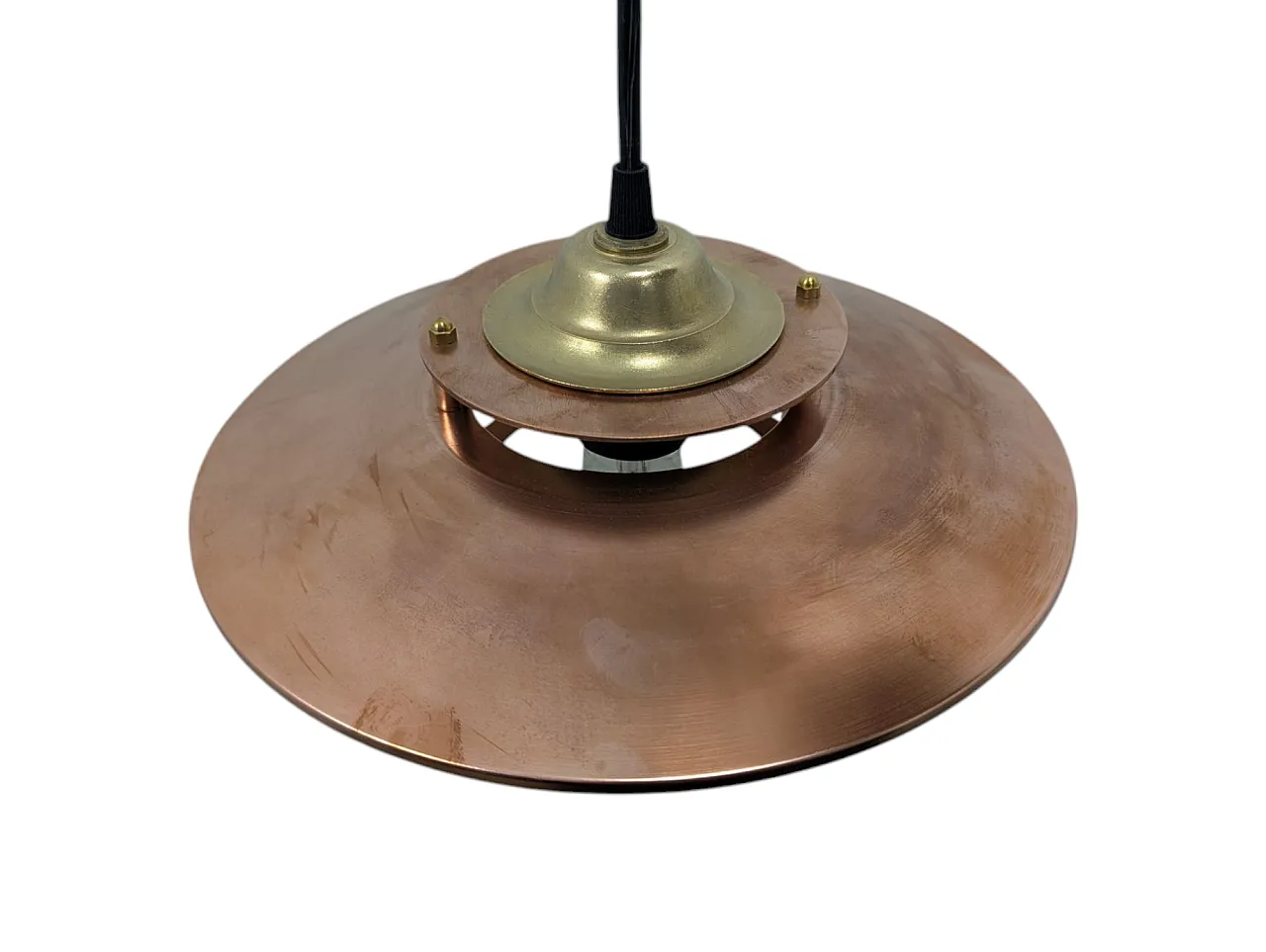 Pair of suspension lamps in copper 70s 5