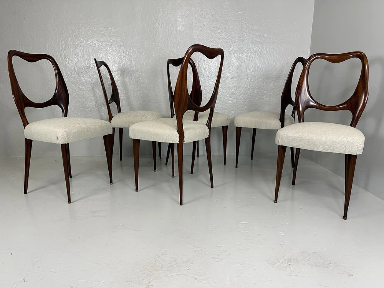 6 chairs attributed to Vittorio Dassi, 1950s 2