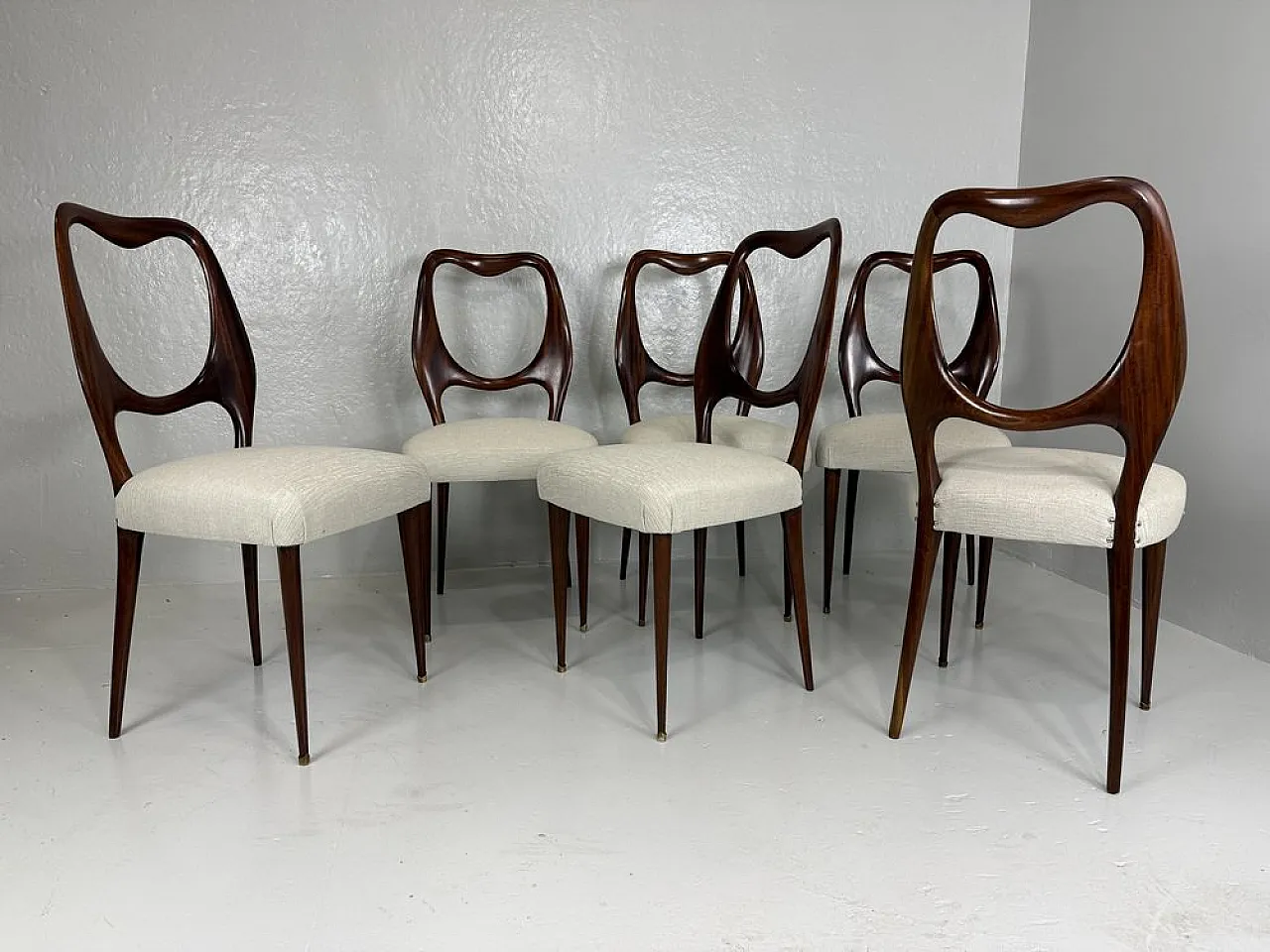 6 chairs attributed to Vittorio Dassi, 1950s 3