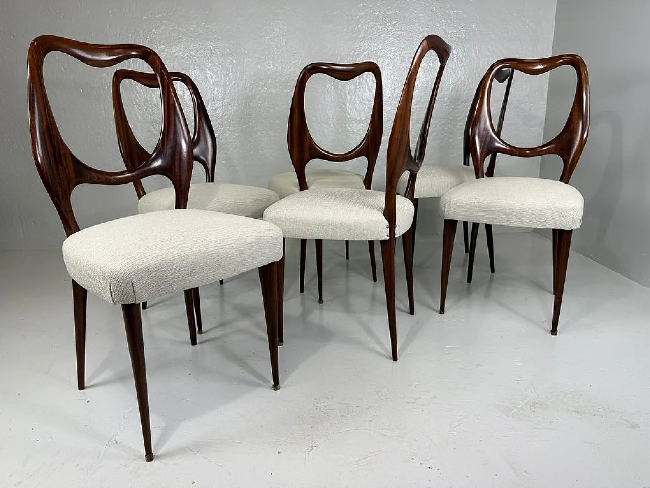 6 chairs attributed to Vittorio Dassi, 1950s 4