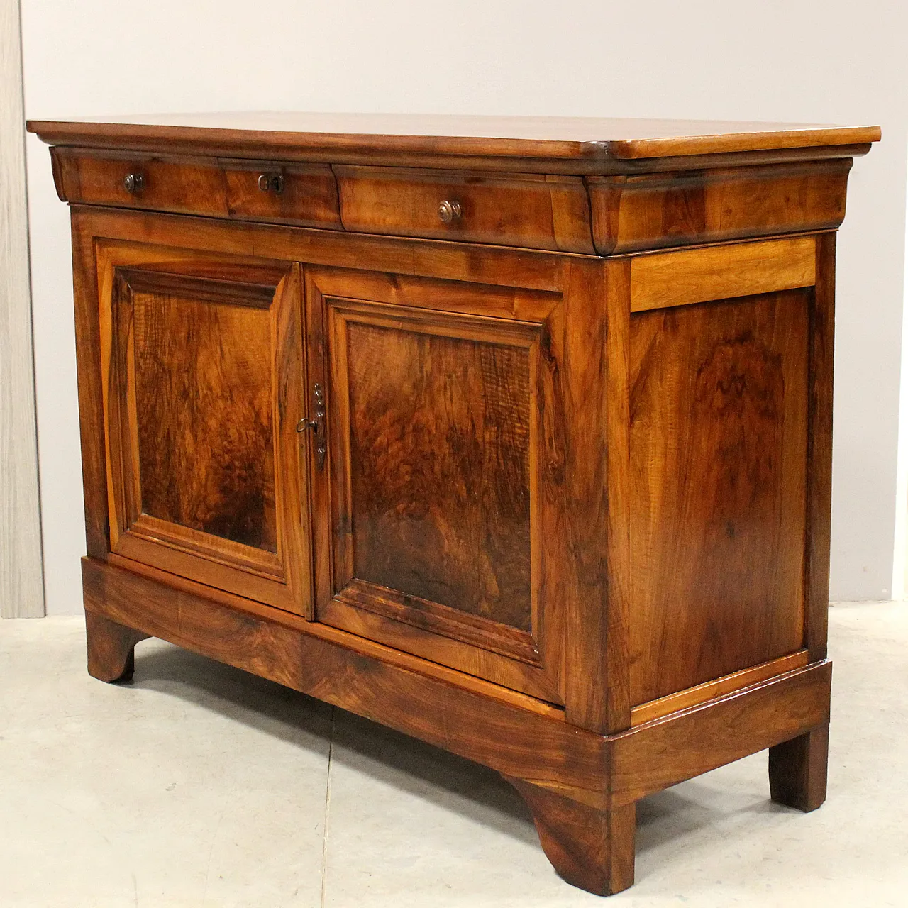 Credenza in walnut Luigi Filippo '800 4