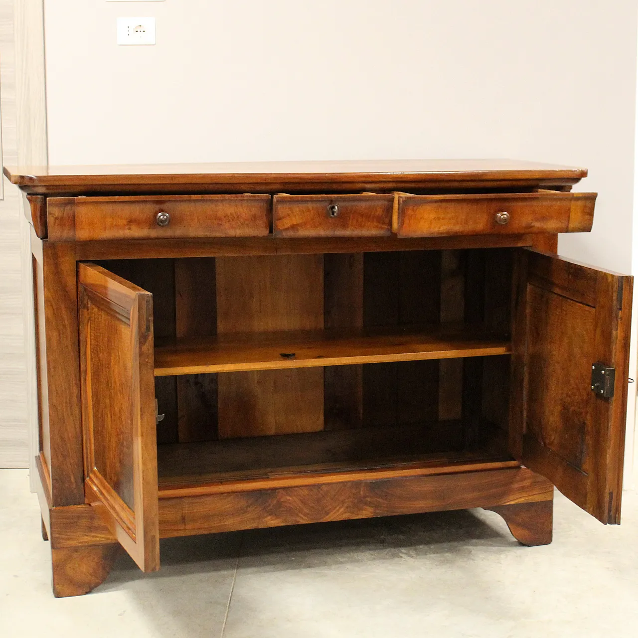 Credenza in walnut Luigi Filippo '800 5