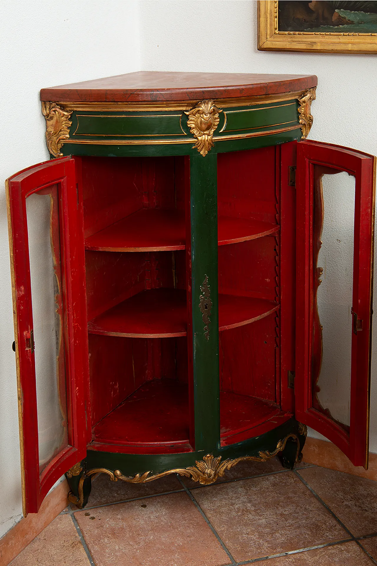 Pair of angoliera Napoleon III French in wood, 19th century 2