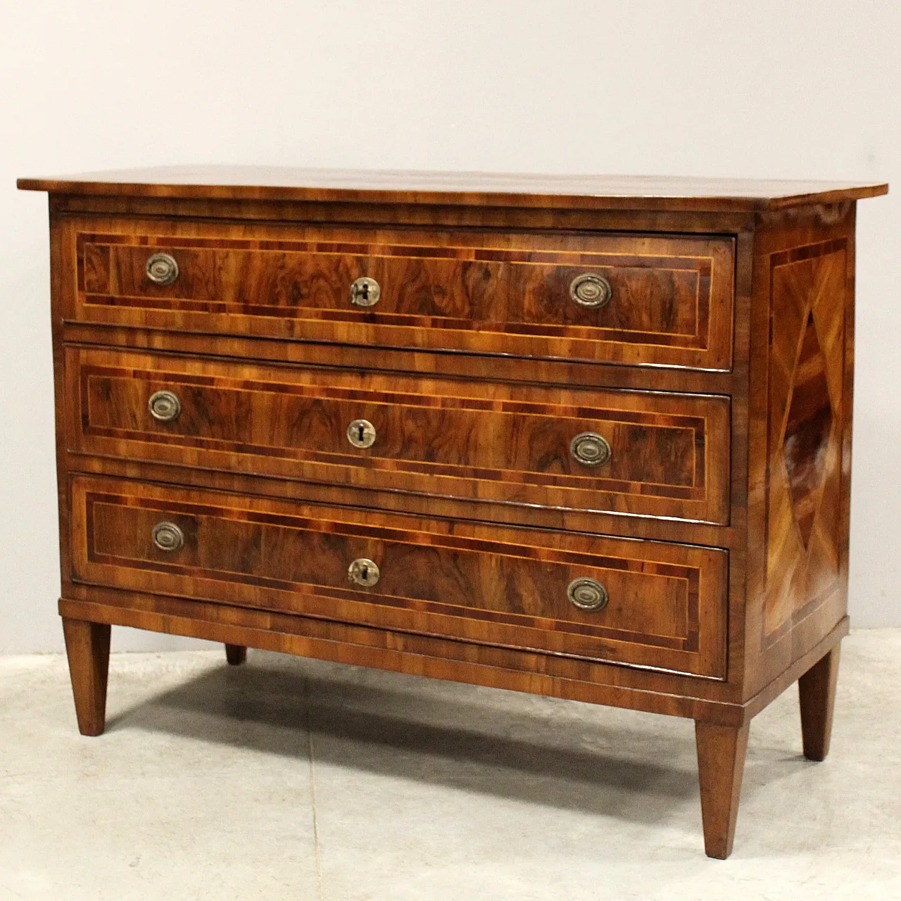 Desclottone dresser Louis XVI in inlaid, 18th century 1