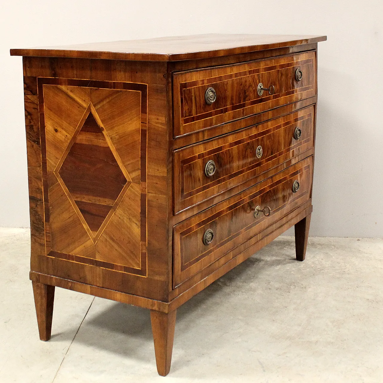 Desclottone dresser Louis XVI in inlaid, 18th century 3