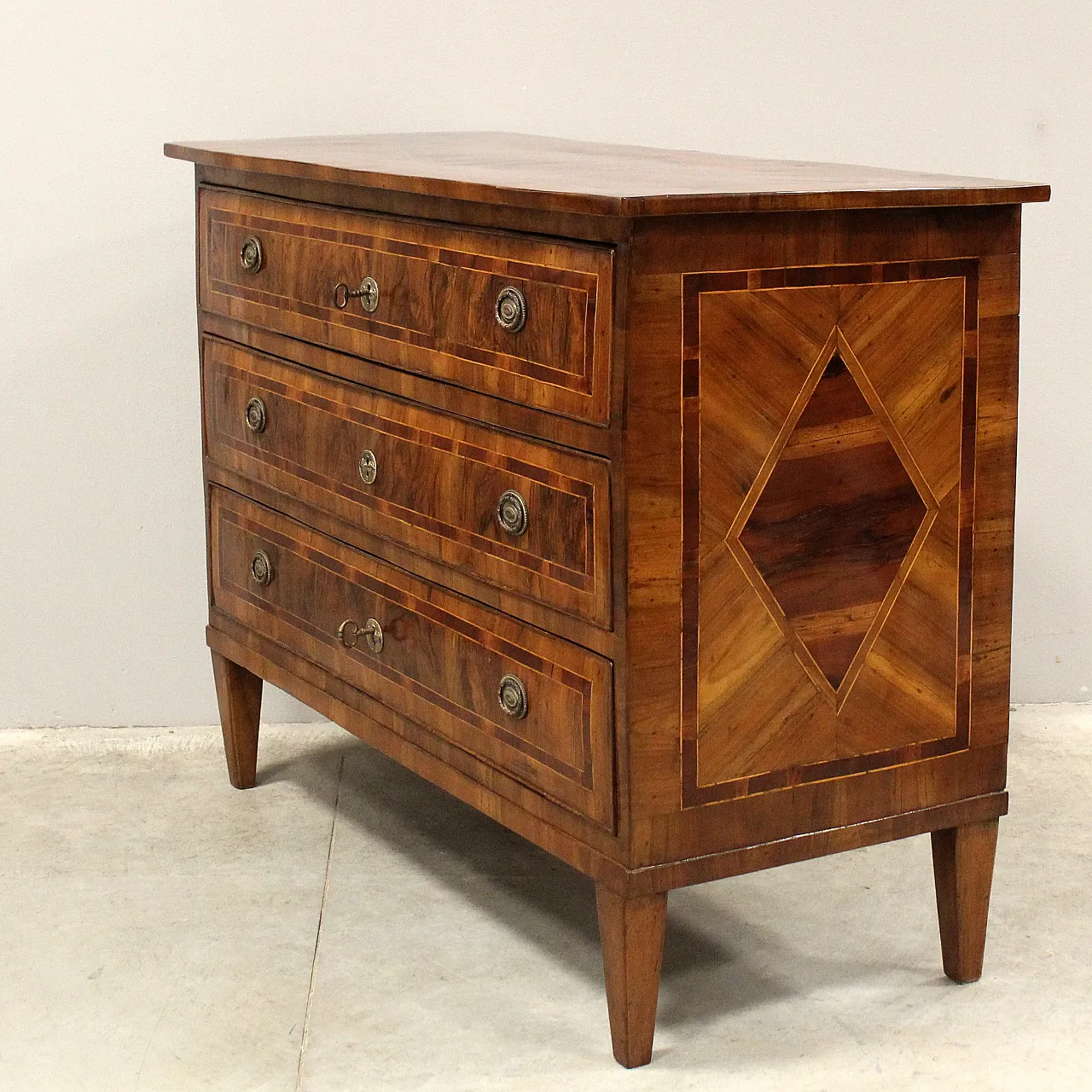 Desclottone dresser Louis XVI in inlaid, 18th century 4