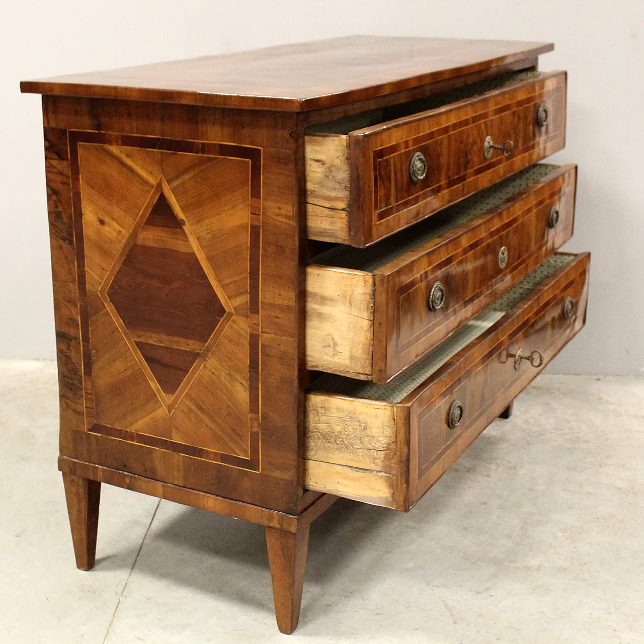 Desclottone dresser Louis XVI in inlaid, 18th century 5