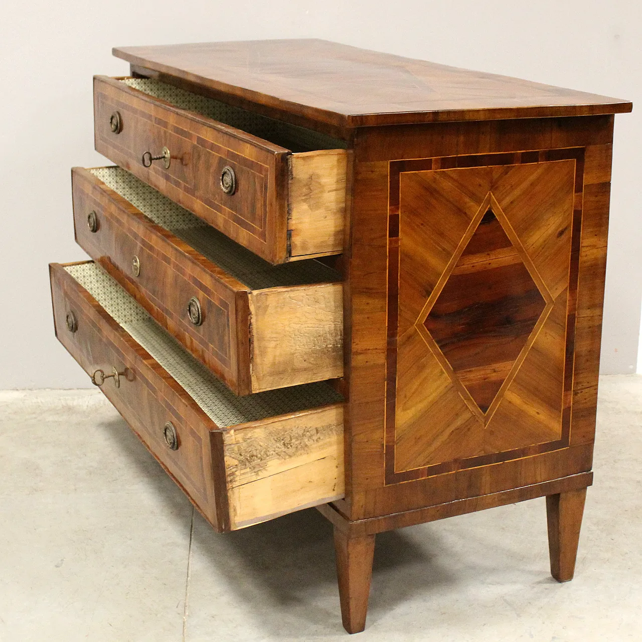 Desclottone dresser Louis XVI in inlaid, 18th century 6