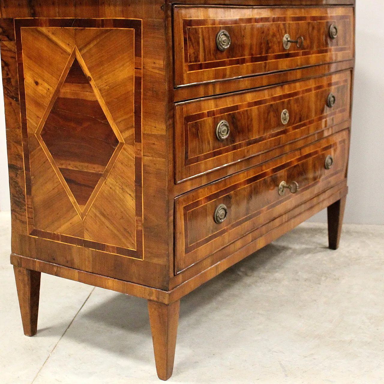 Desclottone dresser Louis XVI in inlaid, 18th century 9