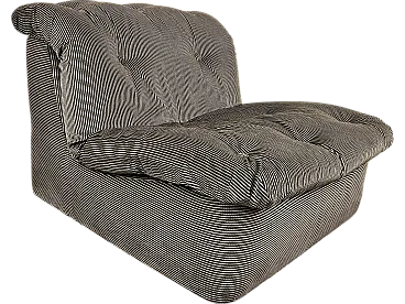 Vintage armchair in striped fabric, 1970