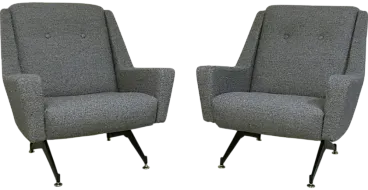 Set of Italian Modern Armchairs in Bouclè Yarn from Officina Di Ricerca, Italy, 1960s, Set of 2