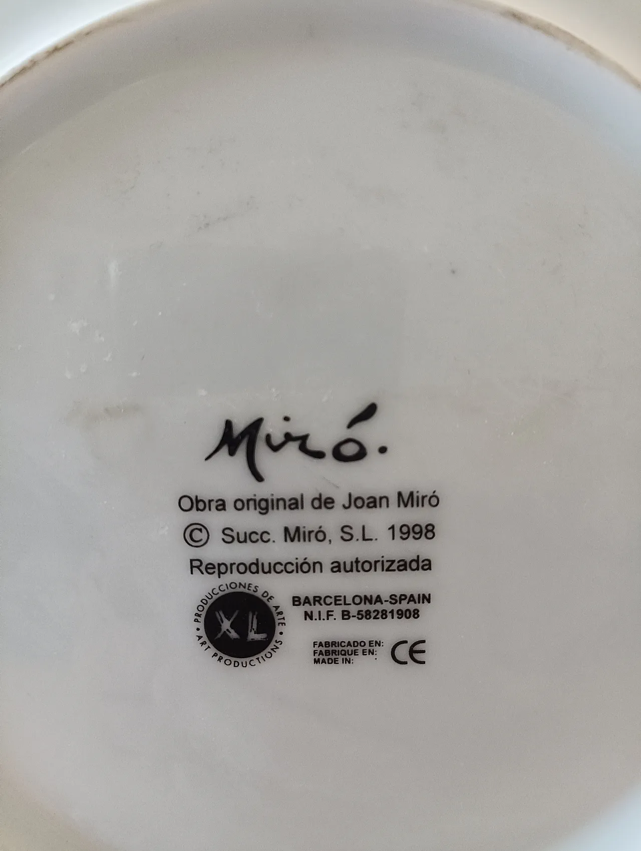 Joan Mirò collector's plate, 90s 2