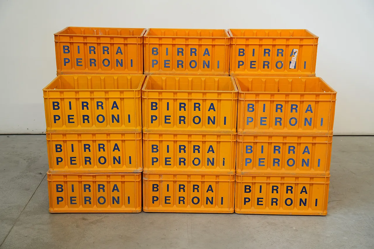 Birra Peroni Plastic Crate Italian Beer Collectible, 70s 2