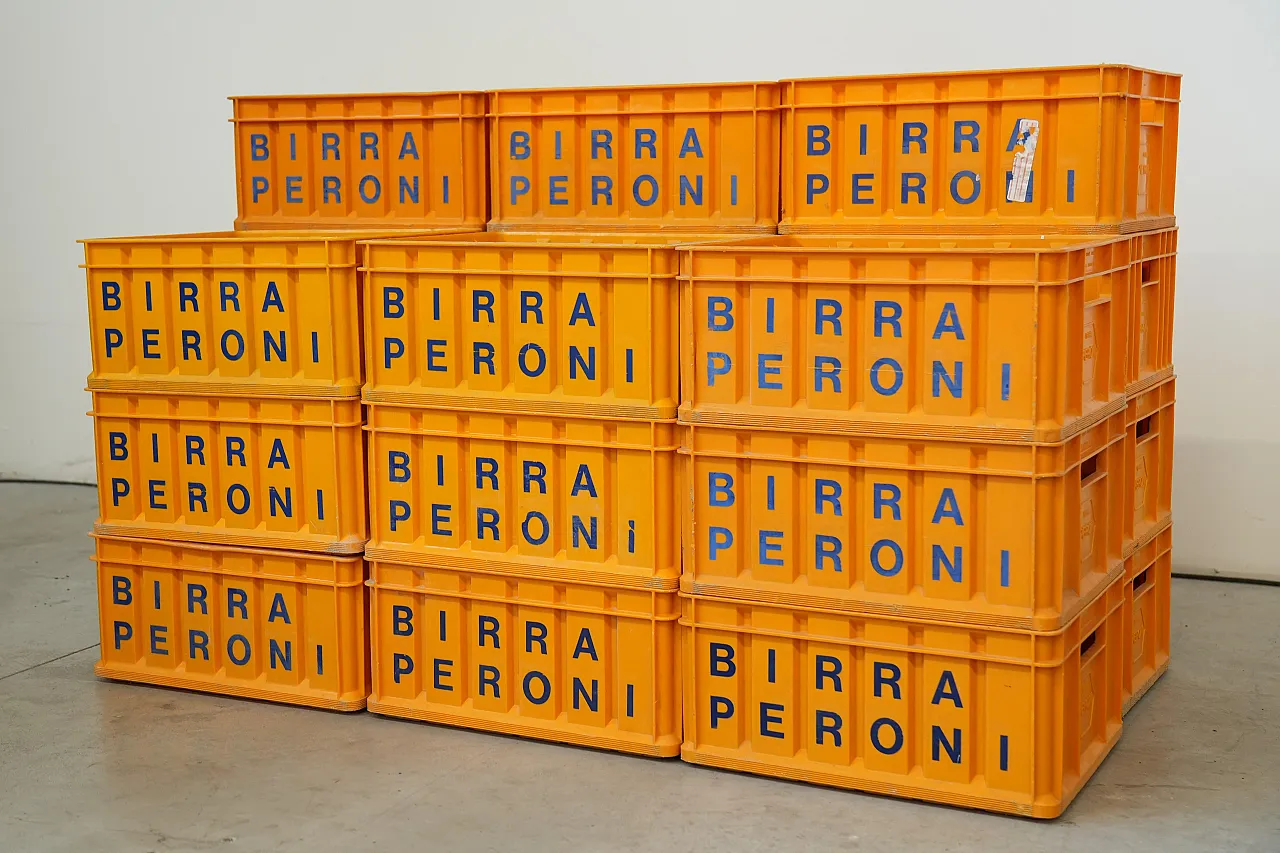 Birra Peroni Plastic Crate Italian Beer Collectible, 70s 4