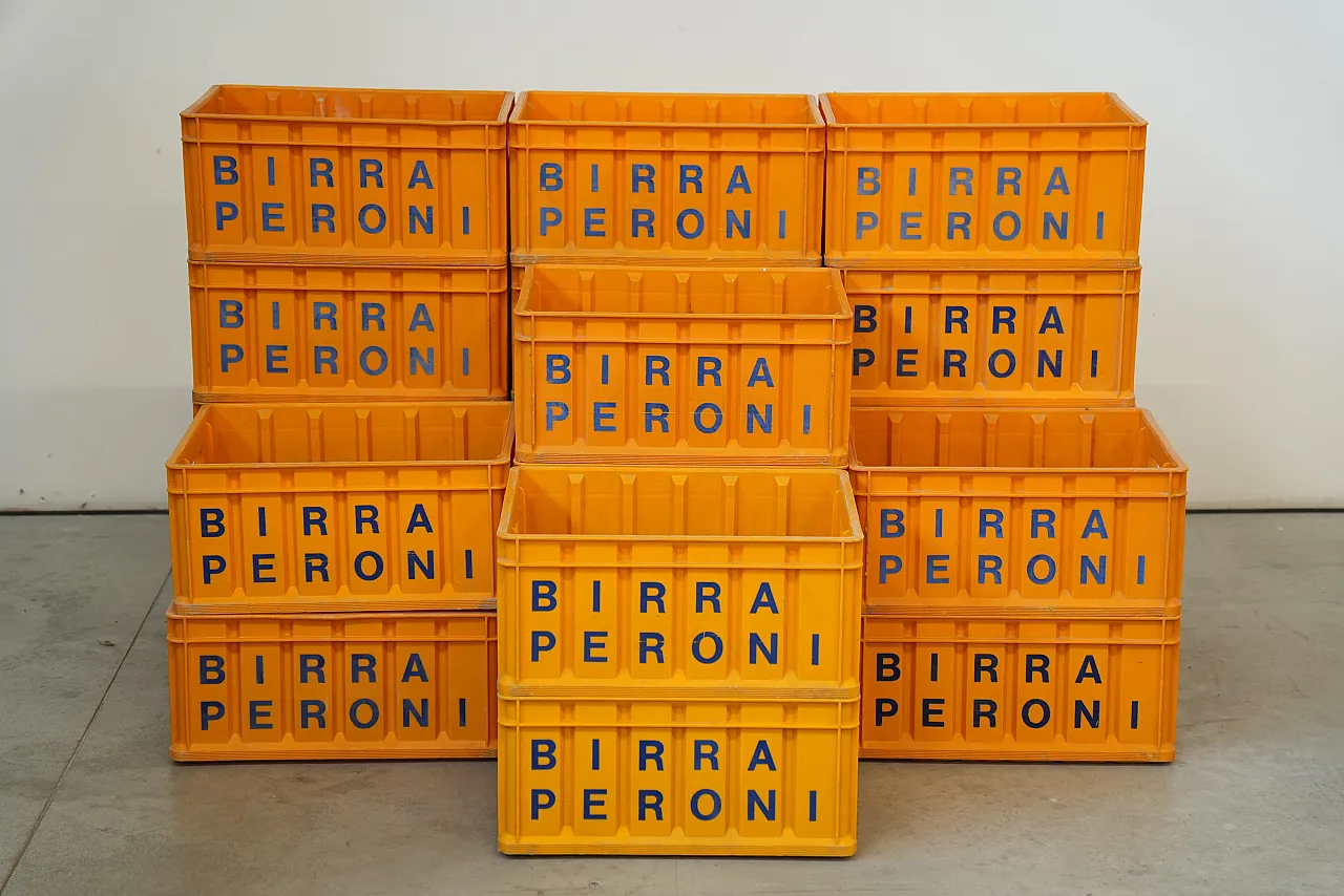 Birra Peroni Plastic Crate Italian Beer Collectible, 70s 5