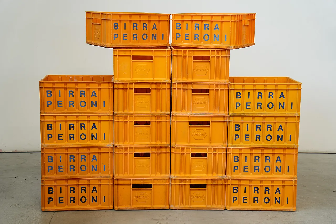 Birra Peroni Plastic Crate Italian Beer Collectible, 70s 8