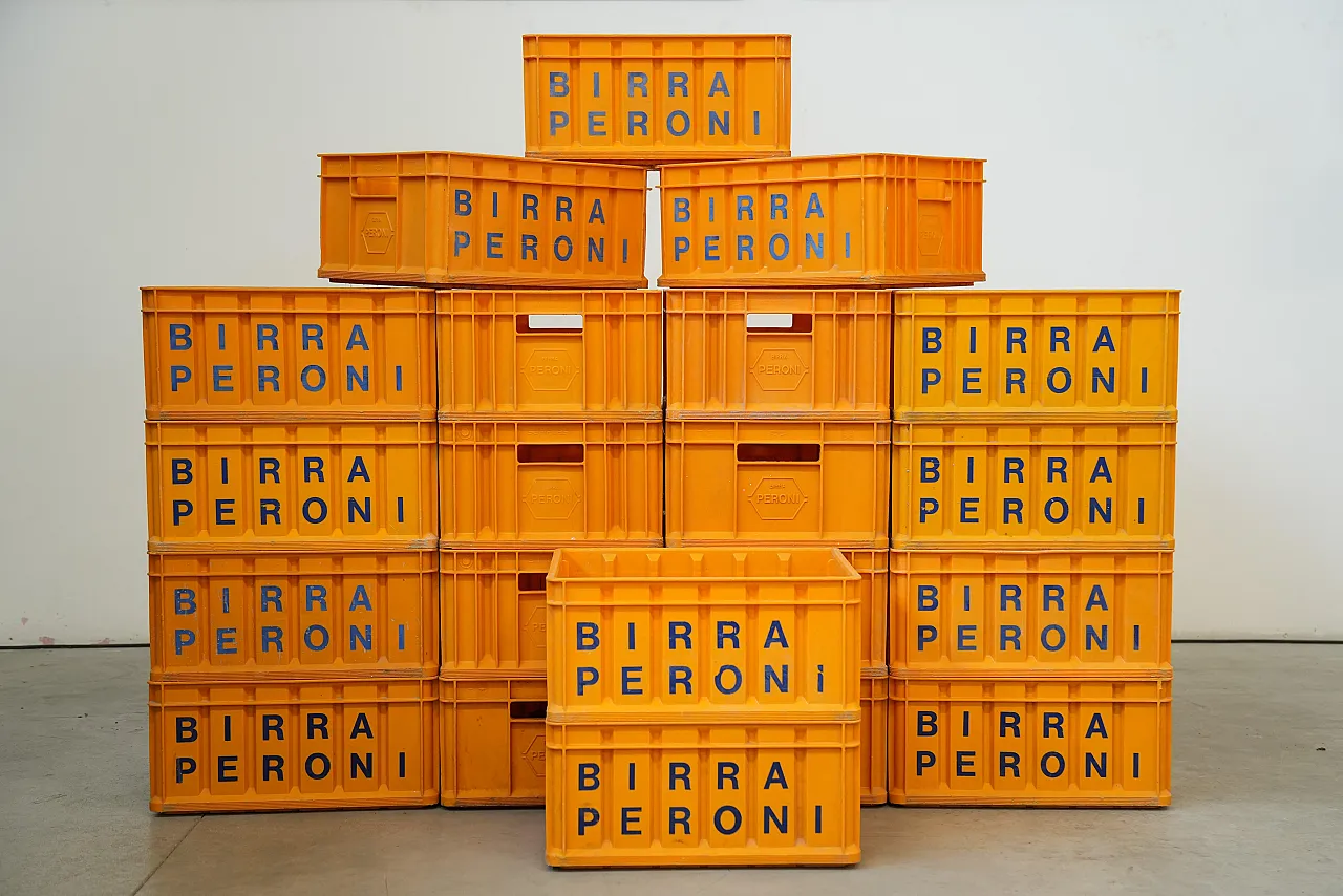 Birra Peroni Plastic Crate Italian Beer Collectible, 70s 9