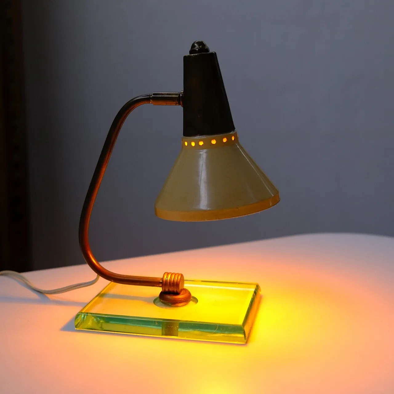 Brass and crystal table lamp, 1940s 6