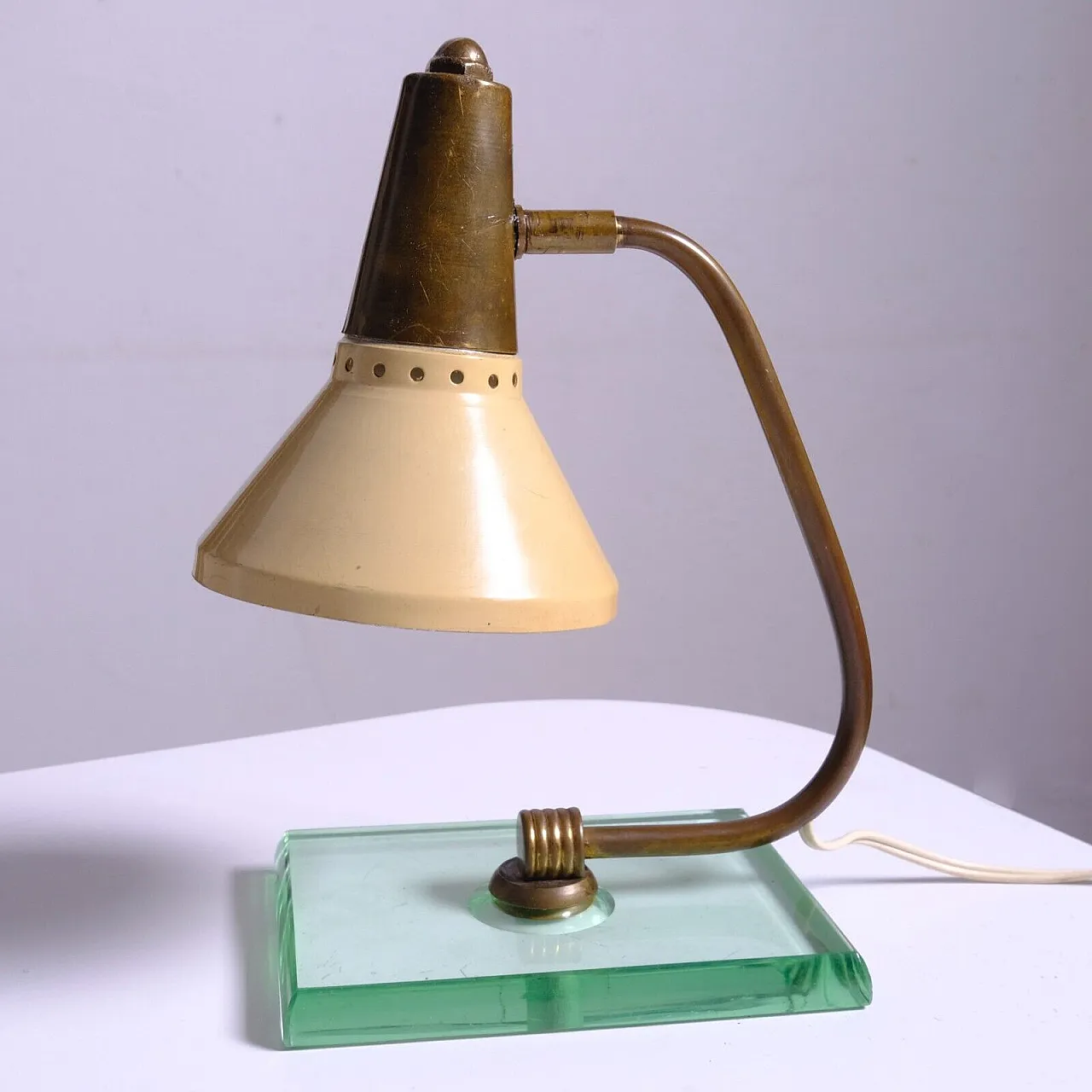 Brass and crystal table lamp, 1940s 9