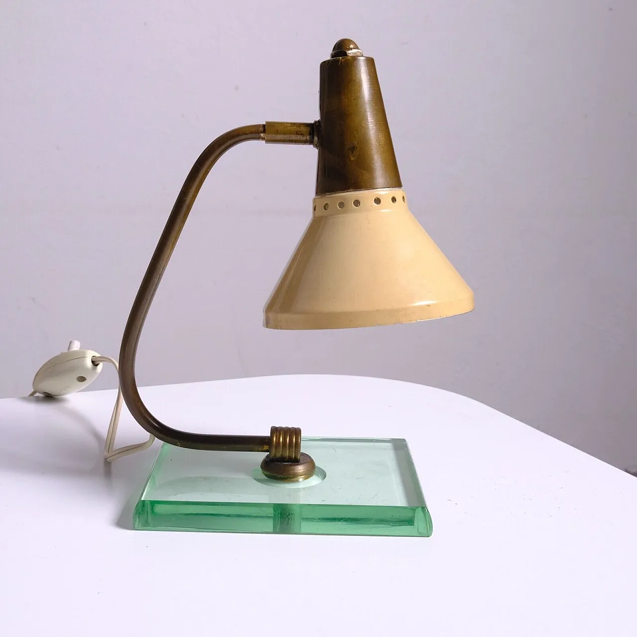 Brass and crystal table lamp, 1940s 11