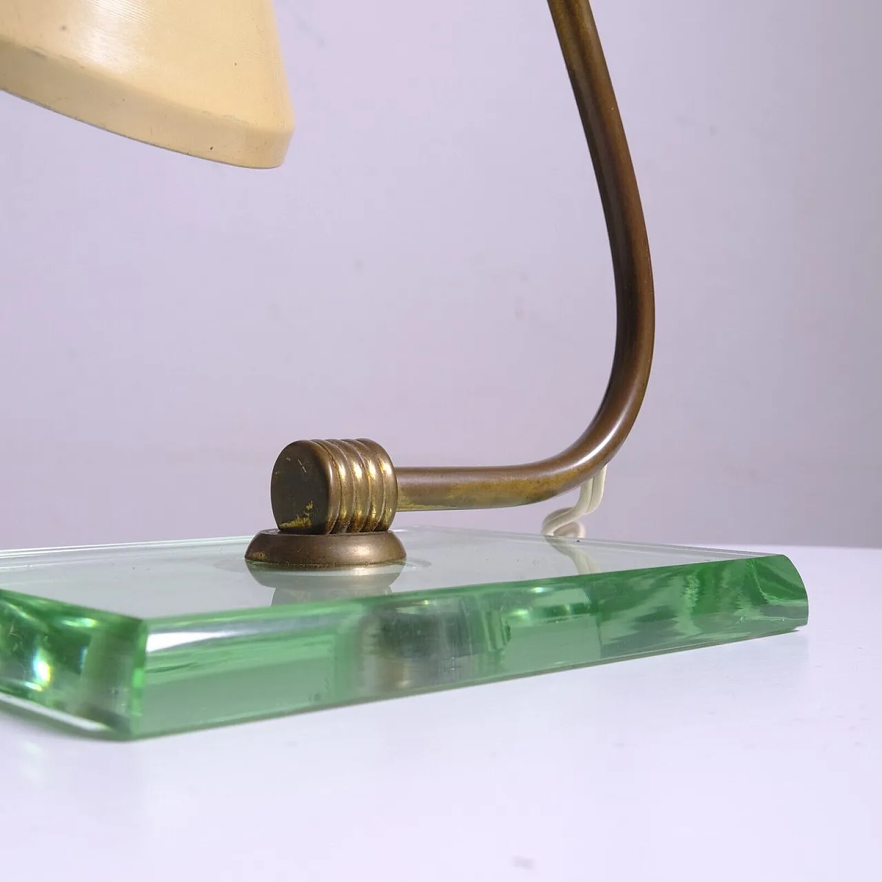 Brass and crystal table lamp, 1940s 12