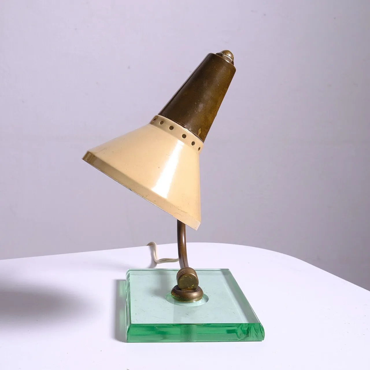 Brass and crystal table lamp, 1940s 13