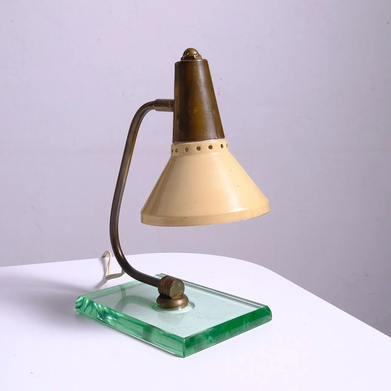 Brass and crystal table lamp, 1940s 14