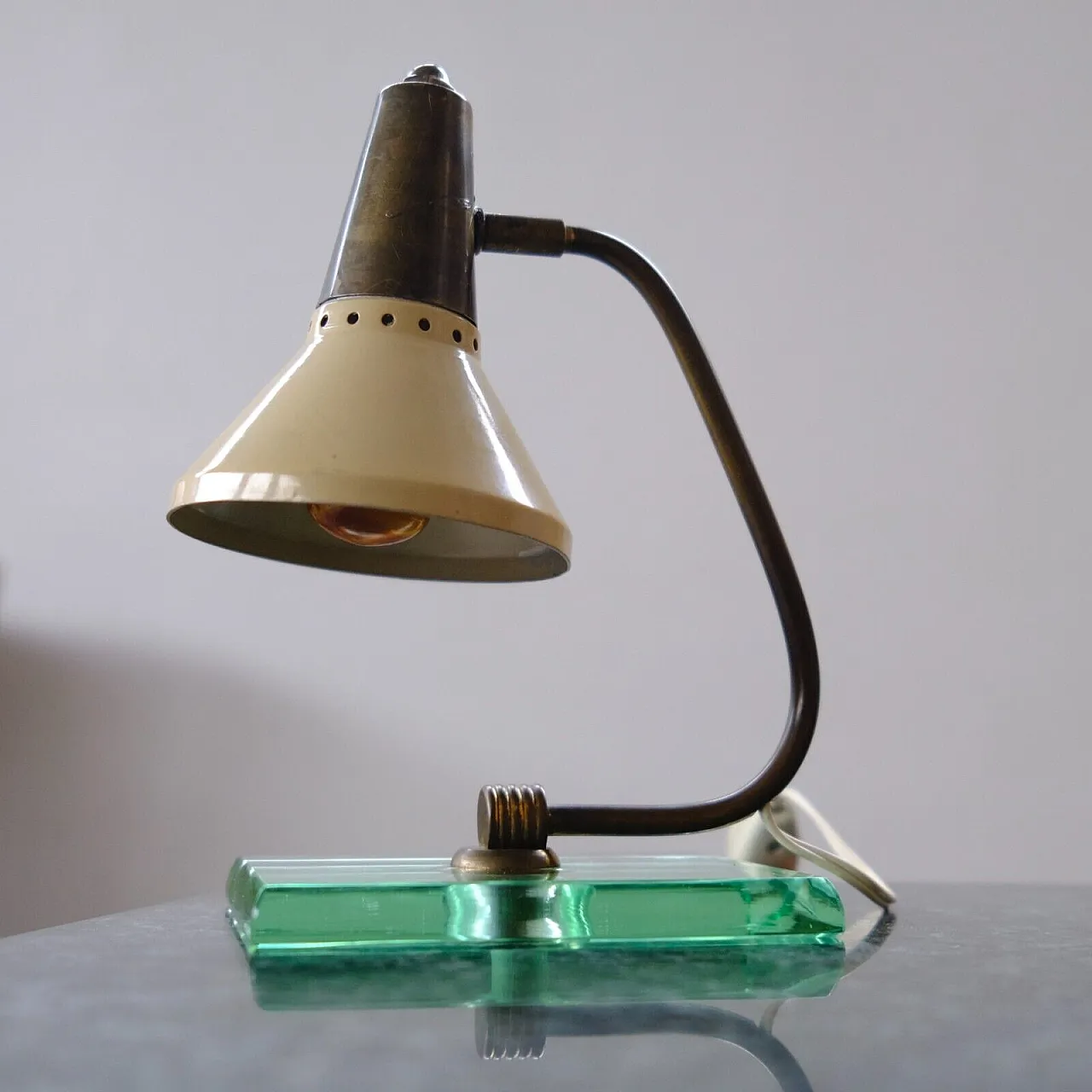 Brass and crystal table lamp, 1940s 20