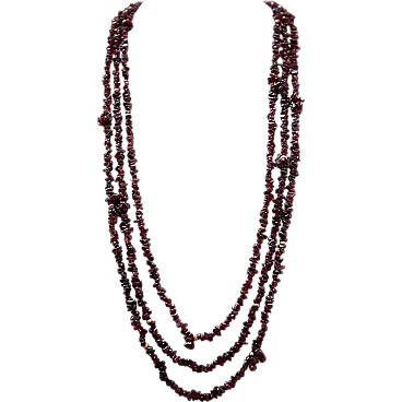 Garnets multi-strands necklace, 1970s