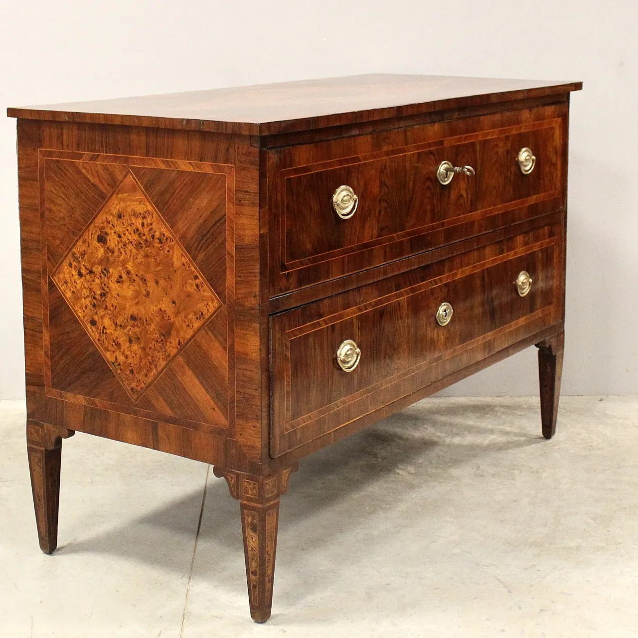 Desclottone dresser Louis XVI in inlaid, 18th century 3