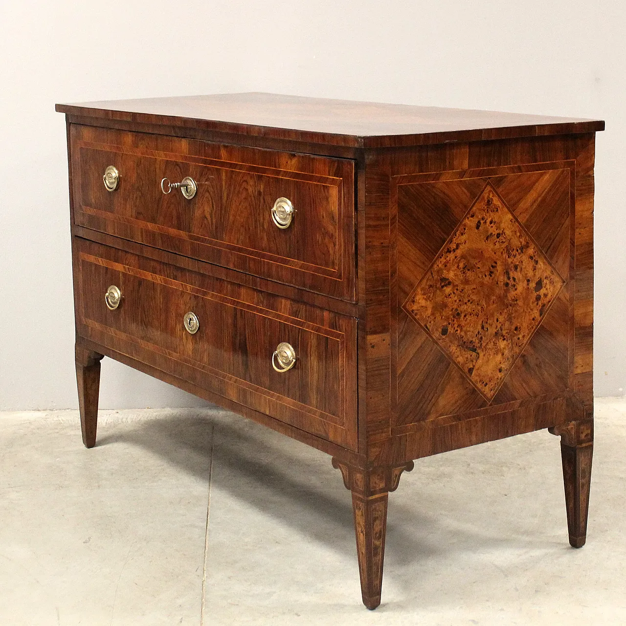 Desclottone dresser Louis XVI in inlaid, 18th century 4