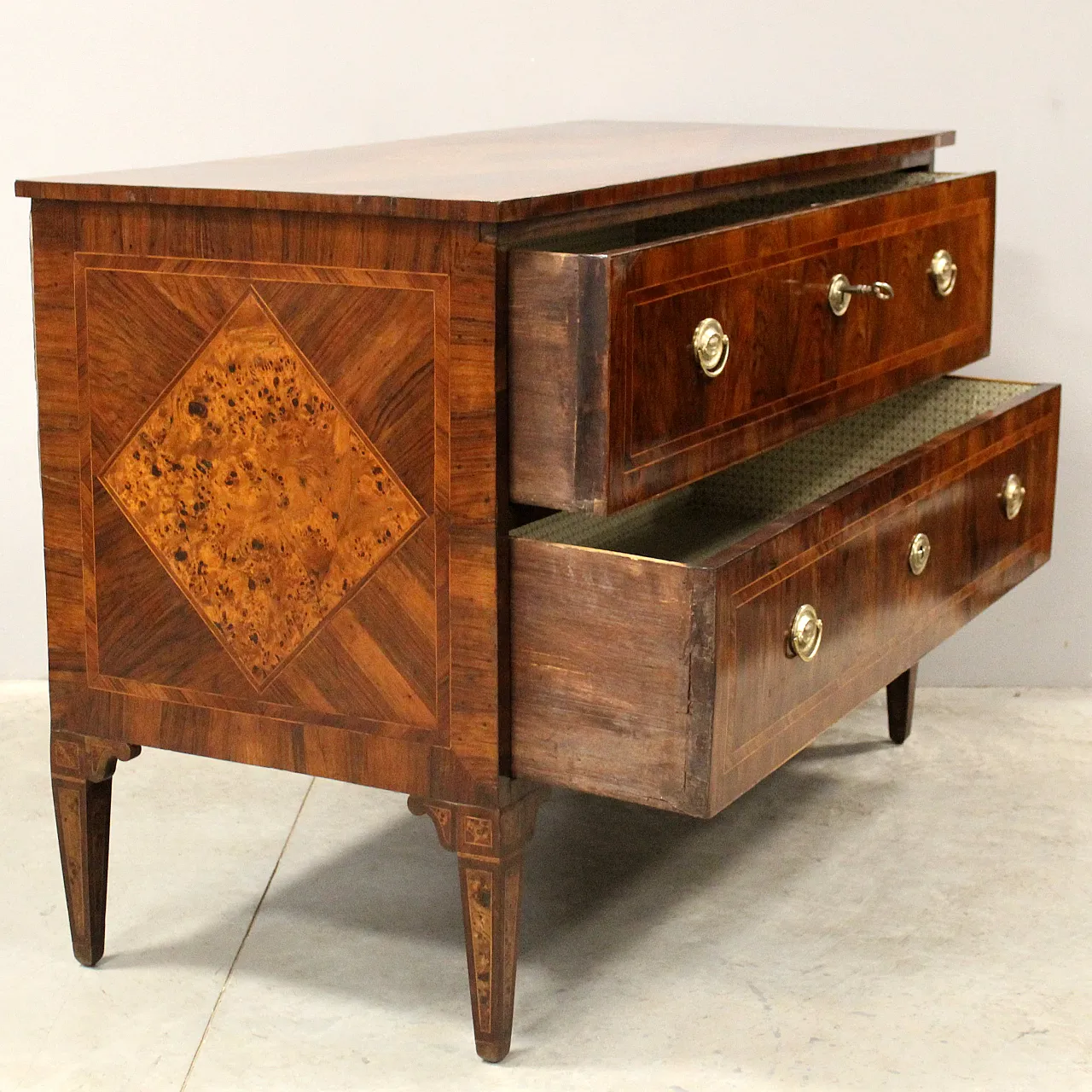 Desclottone dresser Louis XVI in inlaid, 18th century 5