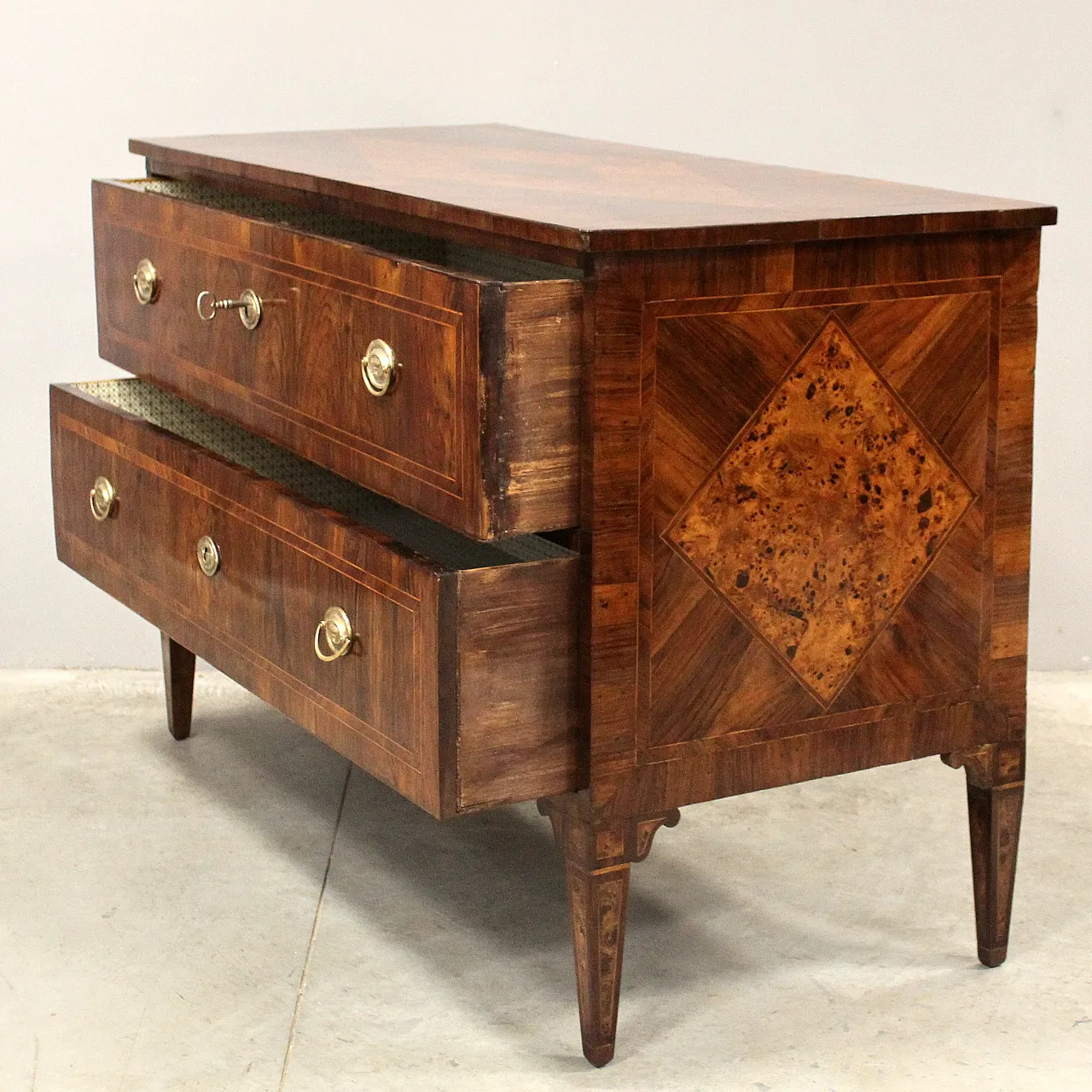 Desclottone dresser Louis XVI in inlaid, 18th century 6