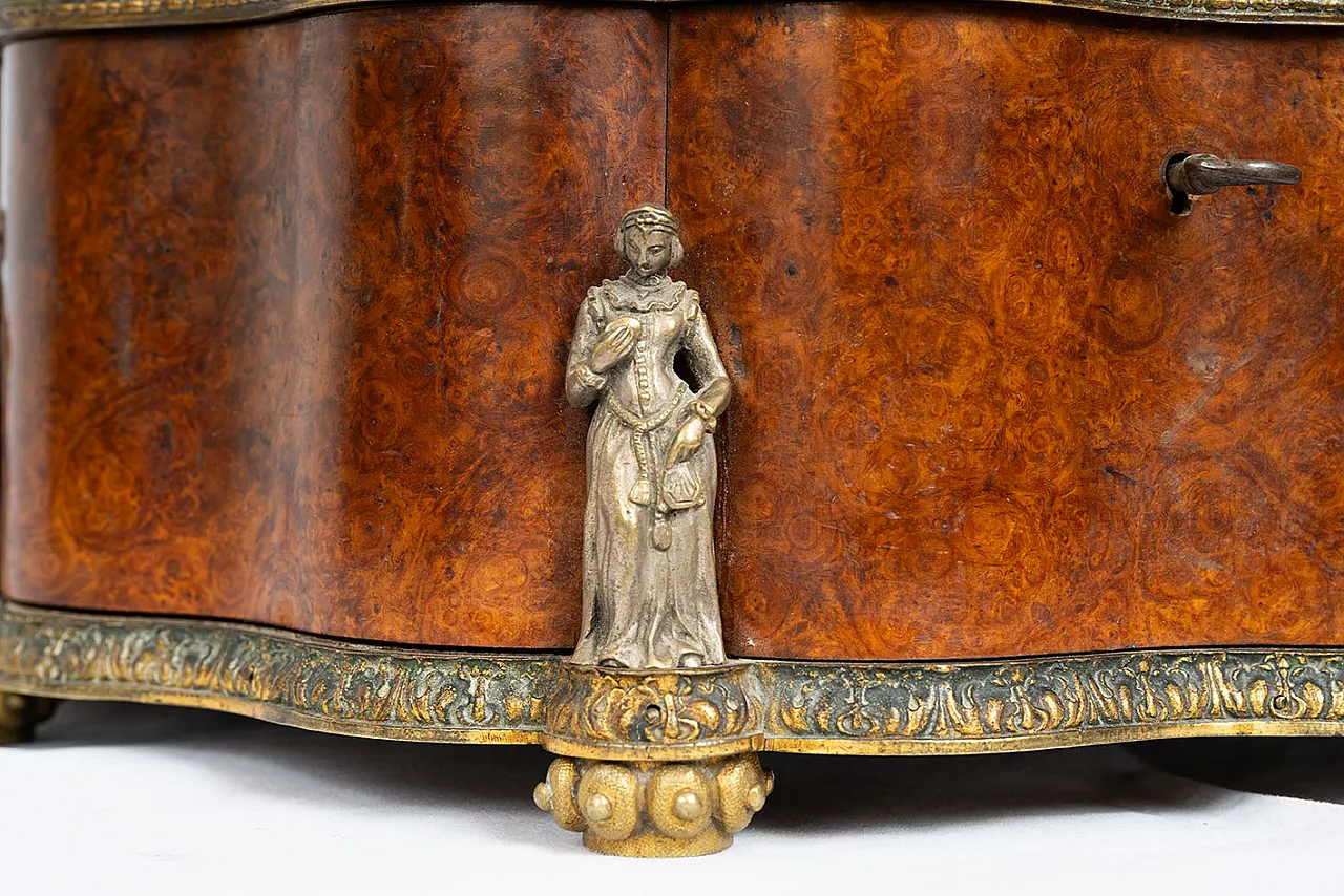 Tuia wood Napoleon III jail box with bronze Neoclasical detail, 19th c 4