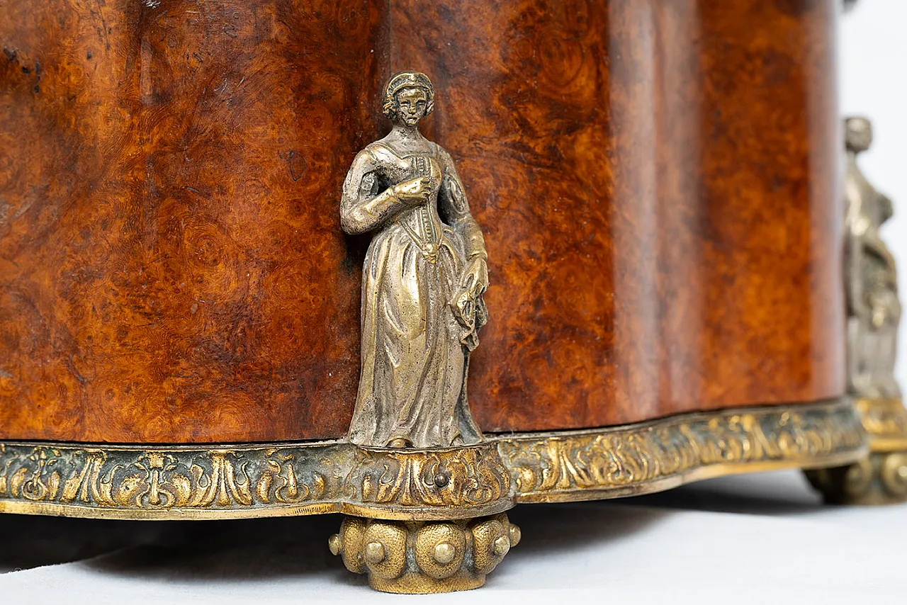 Tuia wood Napoleon III jail box with bronze Neoclasical detail, 19th c 5