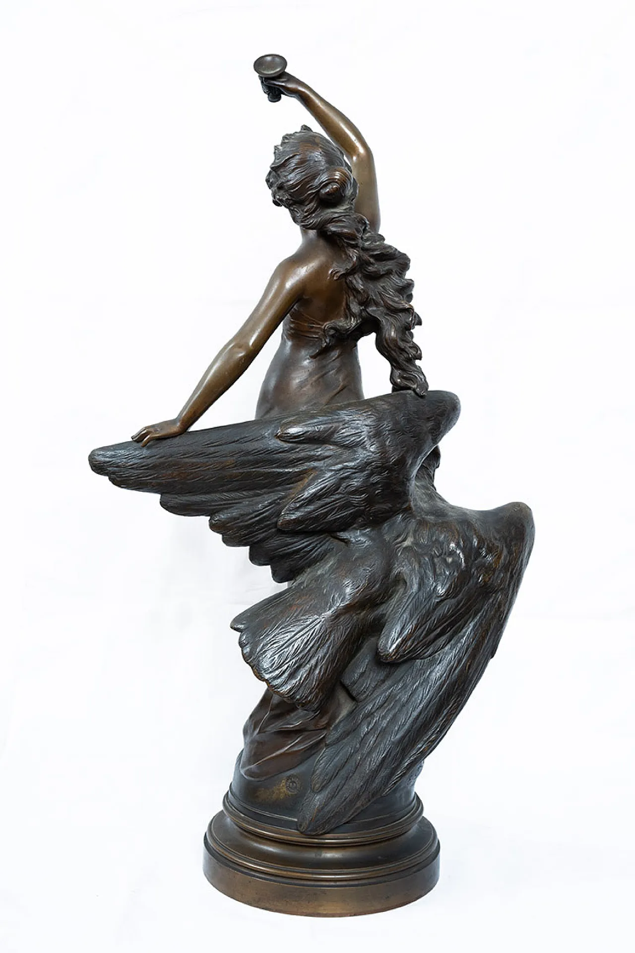 Hebe with the eagle Neoclassical bronze sculpture, 19th century 7