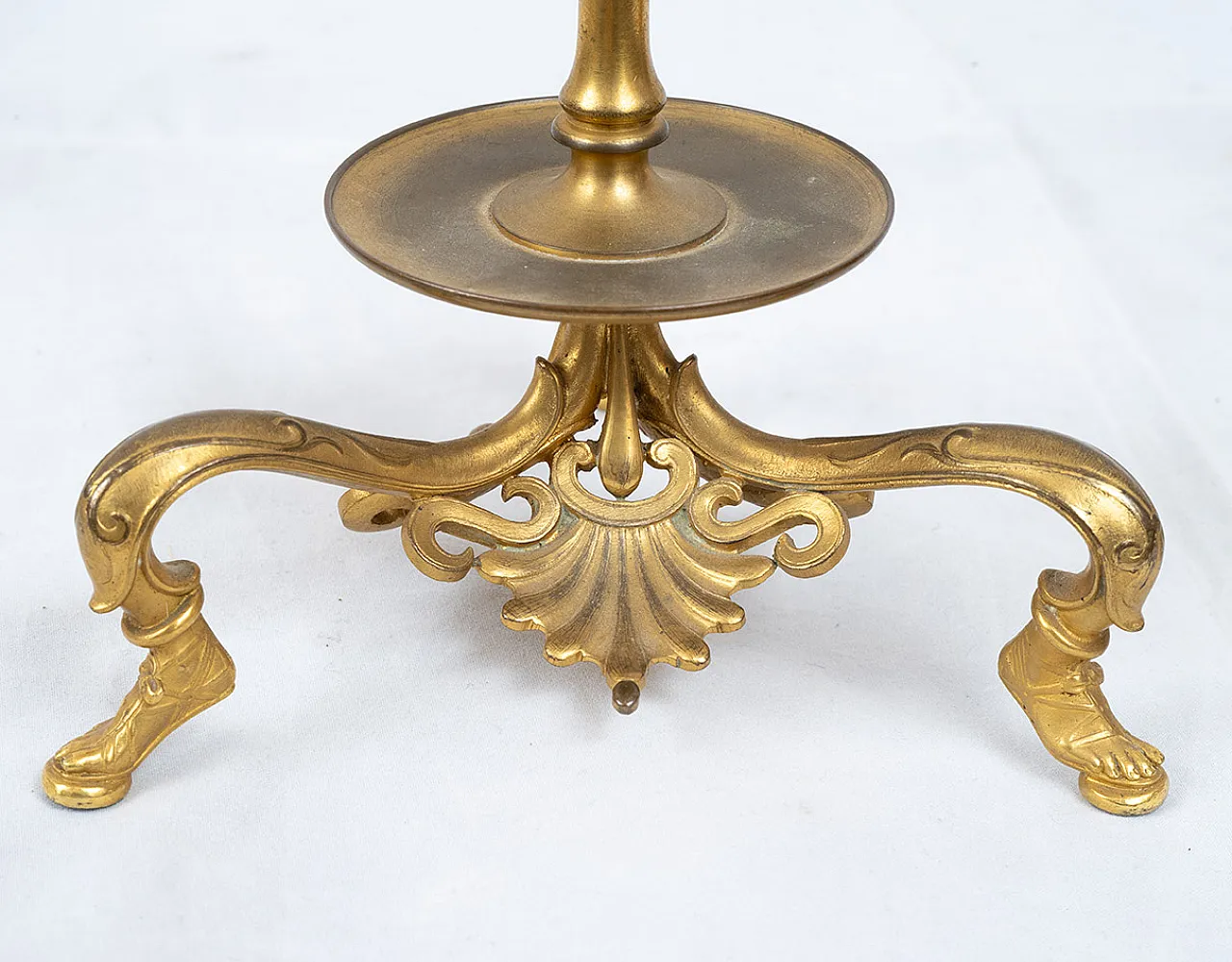 Pair of gilded bronze French candlesticks signed Barbedienne, 19th c. 3