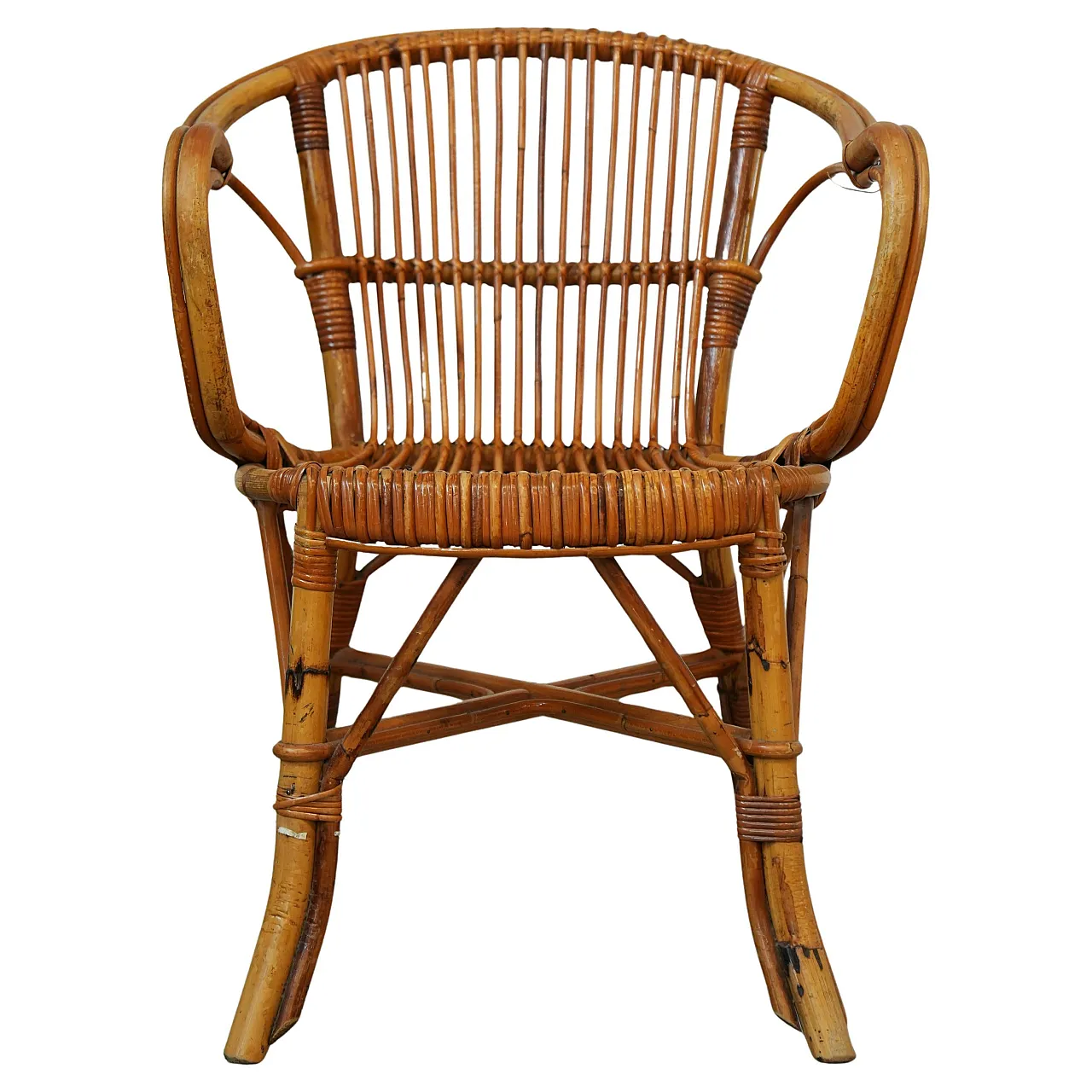 Gervasoni M753 rattan garden armchair, 30s 1