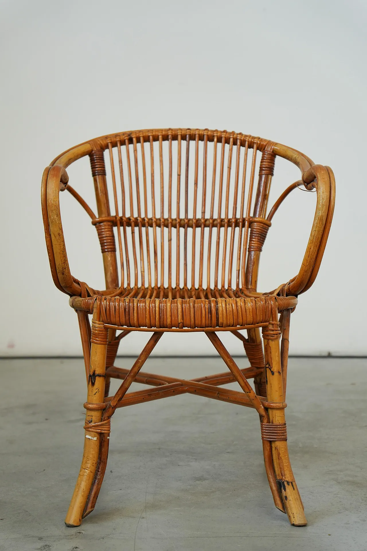 Gervasoni M753 rattan garden armchair, 30s 2