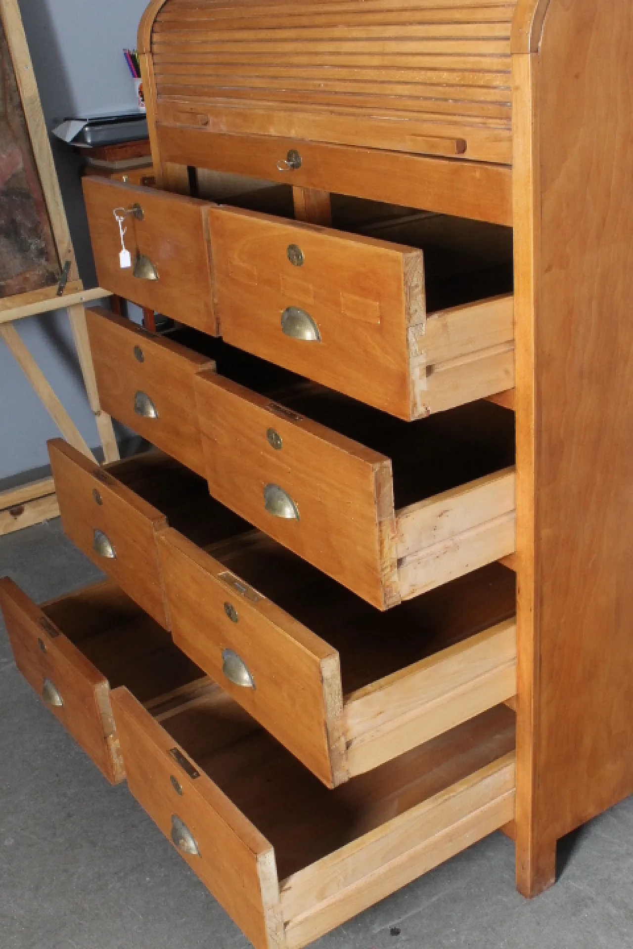 Mobile Field A Serrandina beech 8 drawers, 50s 10