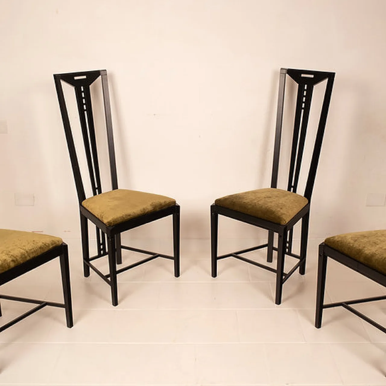 4 Gallery Chairs by U. Asnago and A. Pozzi for Giorgetti, 1970s 1