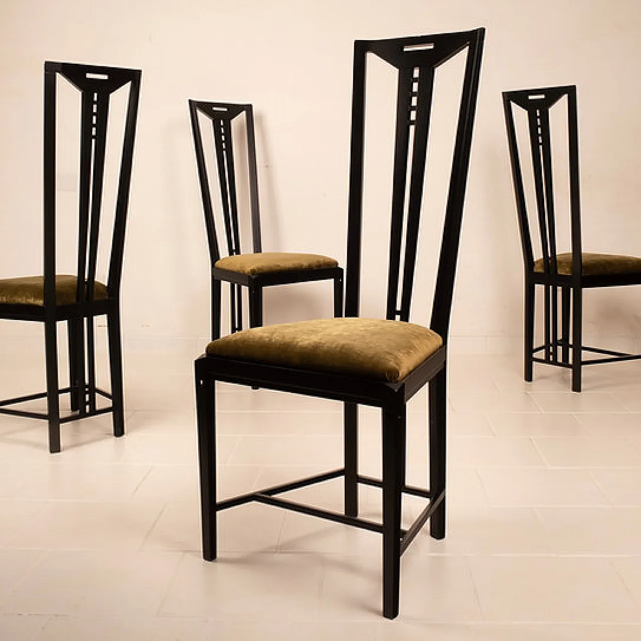 4 Gallery Chairs by U. Asnago and A. Pozzi for Giorgetti, 1970s 8